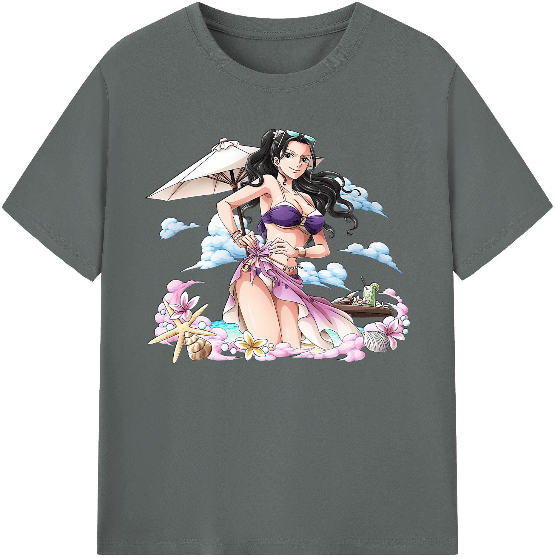 ワンピース ニコ・ロビン ONE PIECE Nico Robin 綿100％ メンズ半袖Tシャツ｜肌触りやわらか＆通気性